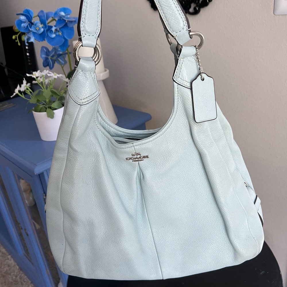 Coach Blue Leather Shoulder Bag